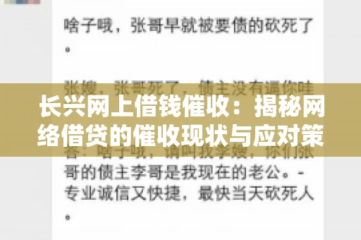长兴网上借钱催收：揭秘网络借贷的催收现状与应对策略