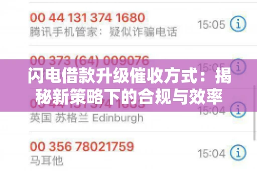 闪电借款升级催收方式：揭秘新策略下的合规与效率
